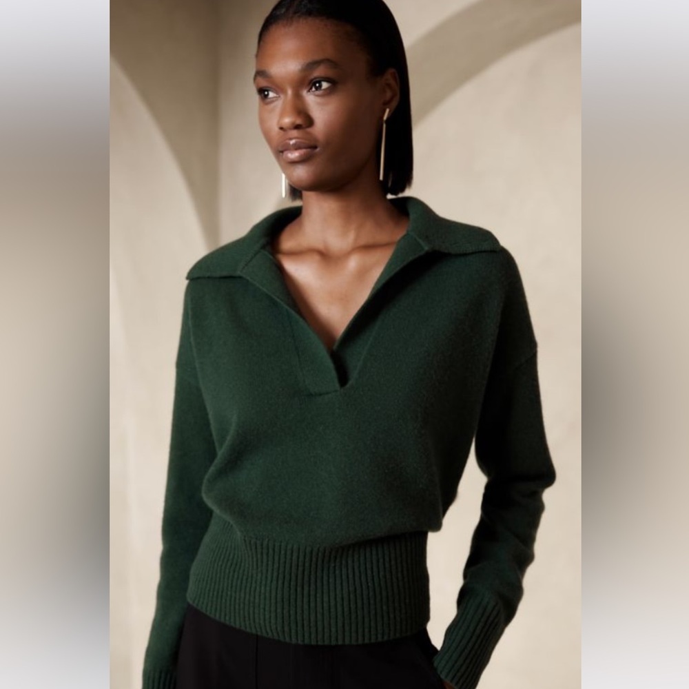Banana Republic 100% Cashmere Sweater Polo